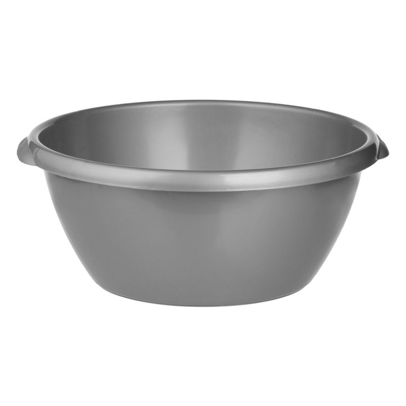 Market - Curatenie si intretinere casa - Produse menaj - Galeti si ligheane - Lighean plastic, gri argintiu, capacitate 13l, diametru 40cm, inaltime 17cm - Infinity.ro