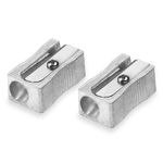 Carti si Birotica - Birotica - Instrumente de scris - Accesorii instrumente de scris - Ascutitoare metalica, a plus, set 2 bucati, argintiu - Infinity.ro