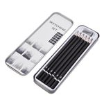 Carti si Birotica - Birotica - Instrumente de scris - Accesorii instrumente de scris - Set creioane schita, 7 bucati, culori negru si gri, penar metalic, diverse durete - Infinity.ro