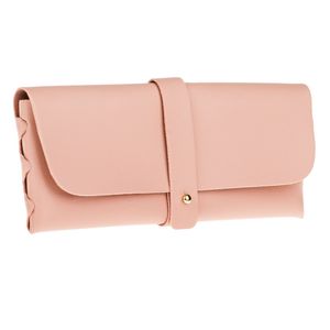 Penar piele artificiala, tub, roz, capsa aurie, 20x 1.5 x 8cm