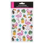 Casa si Gradina - Decoratiuni - Stickere decorative - Set autocolante decorative, 24 bucati, flamingo si tucan, multicolor - Infinity.ro