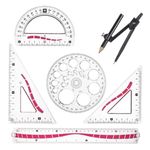 Carti si Birotica - Rechizite - Instrumente geometrice - Set geometrie, little president, rigle transparente model rosu, 6 piese - Infinity.ro