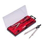 Carti si Birotica - Rechizite - Instrumente geometrice - Set compas metalic, 7 piese, negru argintiu - Infinity.ro