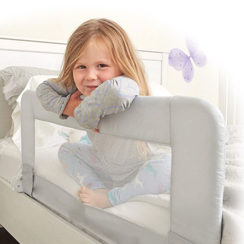 Casa si Gradina - Mobilier - Mobilier copii - Sisteme de siguranta - Bariera de protectie pat, honey baby, gri, 150x 40cm - Infinity.ro