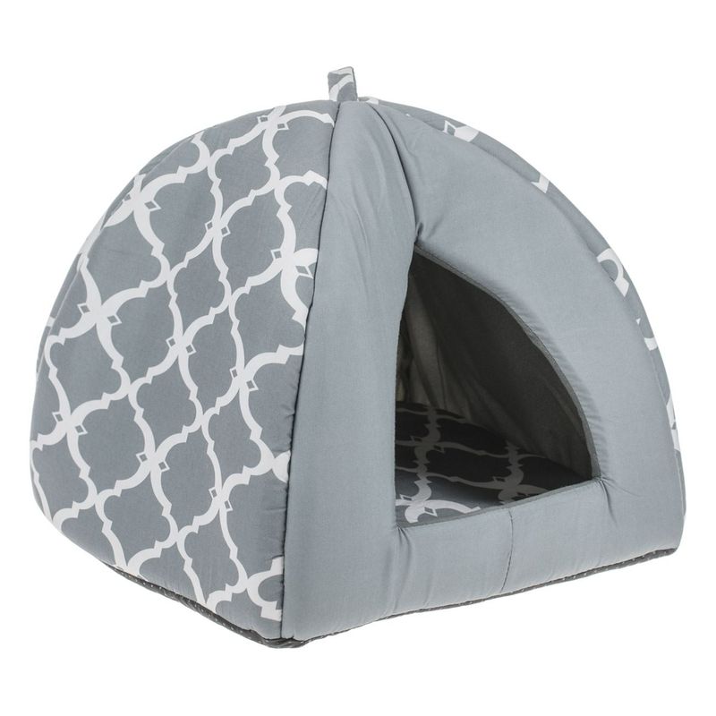 Petshop - Accesorii petshop - Culcusuri si custi - Culcusuri si saltele - Pat cuib animale de companie, forme geometrice, culoare gri, dimensiuni 38 x 38 x 38 cm - Infinity.ro