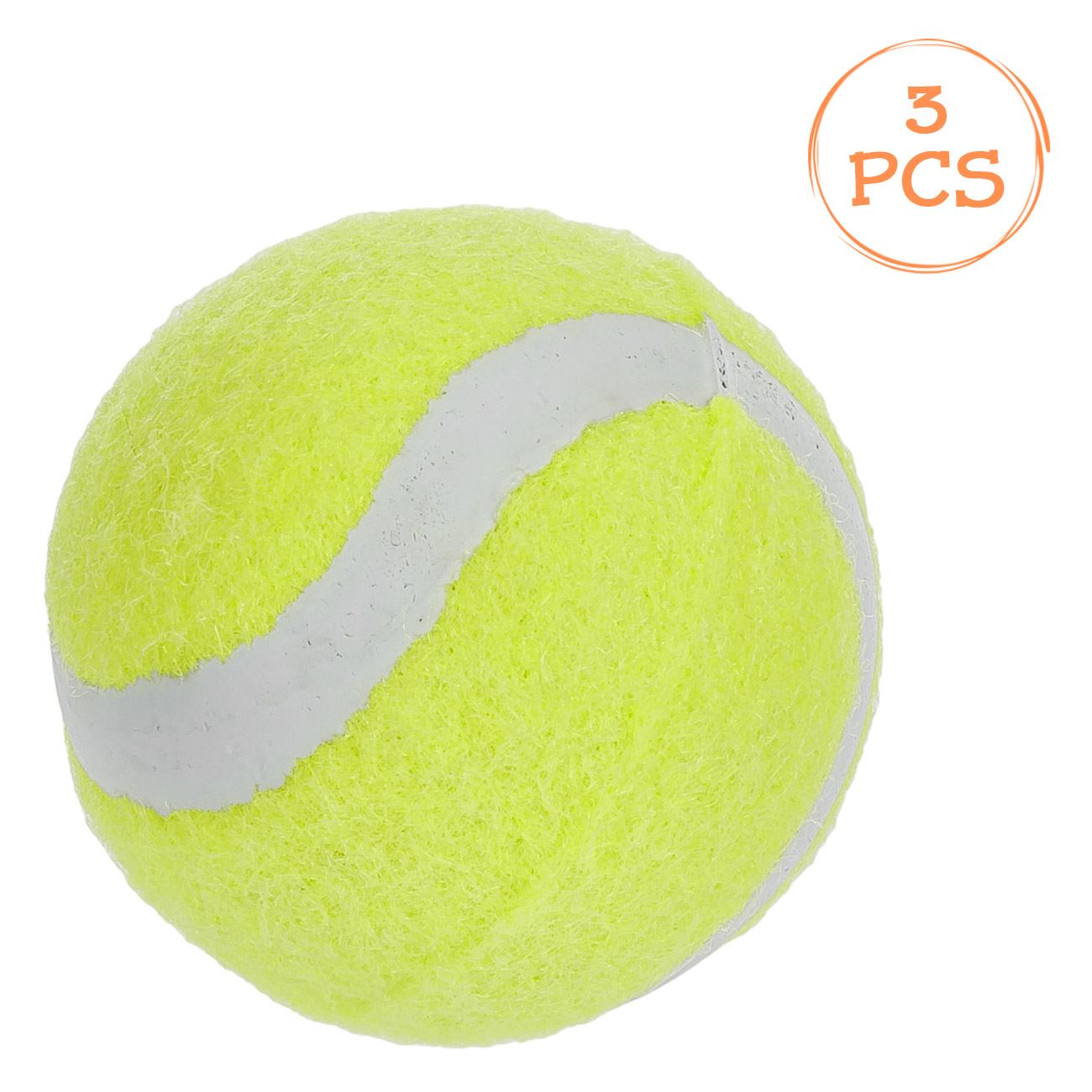Set jucarii caini, mingi tenis, 3 bucati, verde fluorescent, diametru 5cm