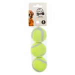 Petshop - Accesorii petshop - Jucarii animale - Jucarii interactive animale - Set jucarii caini, mingi tenis, 3 bucati, verde fluorescent, diametru 5cm - Infinity.ro