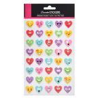 Casa si Gradina - Decoratiuni - Stickere decorative - Set autocolante, model inimi cu fata zambitoare, multicolor, 40 bucati - Infinity.ro