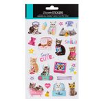 Casa si Gradina - Decoratiuni - Stickere decorative - Set autocolante, model pisici, super cute, 24 bucati, multicolor - Infinity.ro
