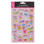 Casa si Gradina - Decoratiuni - Stickere decorative - Set autocolante decorative, 3d, multicolor, pisici si unicorni, 24 bucati - Infinity.ro