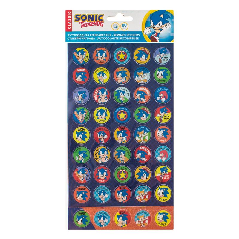 Casa si Gradina - Decoratiuni - Stickere decorative - Set autocolante recompense, sonic, 80 bucati, multicolor - Infinity.ro