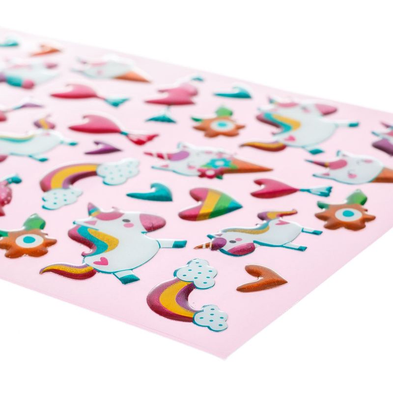 Casa si Gradina - Decoratiuni - Stickere decorative - Set autocolante 3d, 41 bucati, model unicorni si curcubeu, multicolor - Infinity.ro