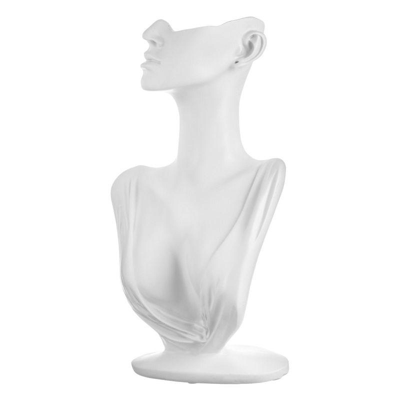 Fashion, accesorii si bijuterii - Femei - Bijuterii femei - Cutii bijuterii - Suport organizator bijuterii, bust femeie, polirasina, alb, 18 x 7 x 31.5cm - Infinity.ro