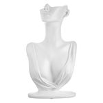 Fashion, accesorii si bijuterii - Femei - Bijuterii femei - Cutii bijuterii - Suport organizator bijuterii, bust femeie, polirasina, alb, 18 x 7 x 31.5cm - Infinity.ro