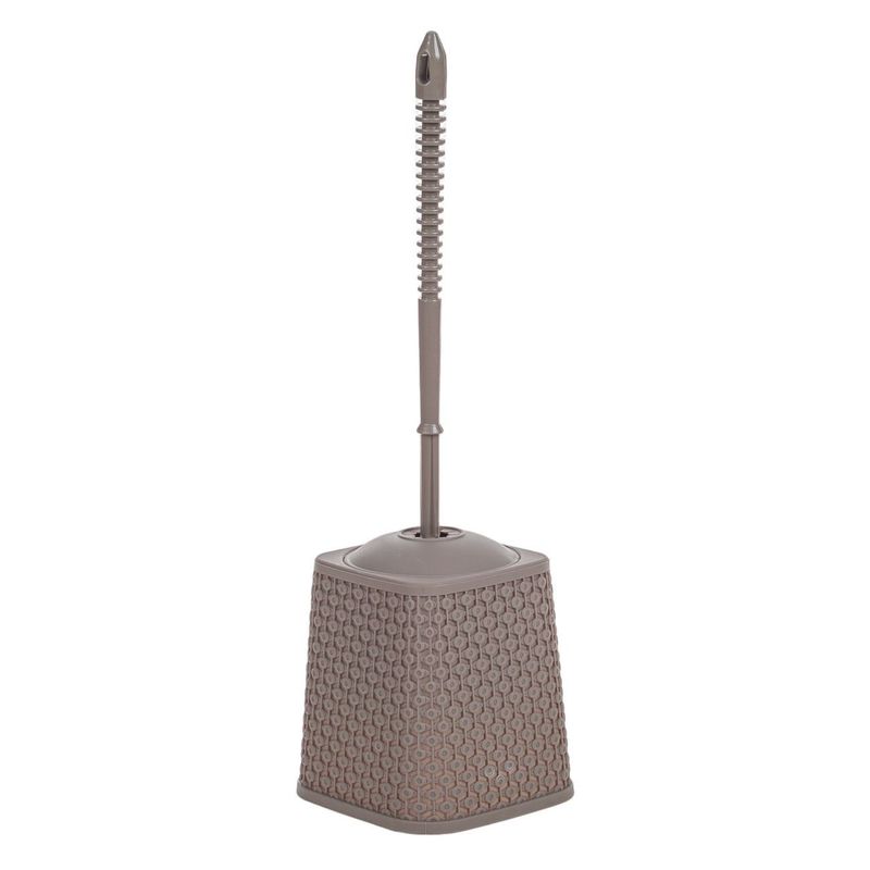 Casa si Gradina - Sanitare - Suporturi si accesorii baie - Accesorii baie - Perie wc plastic diamond, 40 cm, culoare taupe - Infinity.ro