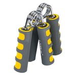 Sport si Outdoor - Fitness - Accesorii fitness - Benzi elastice fitness - Set flexor antrenament antebrat, liveup, manere spuma, gri galben, 2 bucati - Infinity.ro