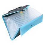 Carti si Birotica - Birotica - Accesorii de birou - Mape si dosare - Servieta documente, 12 compartimente, capsa, maner, negru-ciel, dimensiuni 33 x 23cm - Infinity.ro