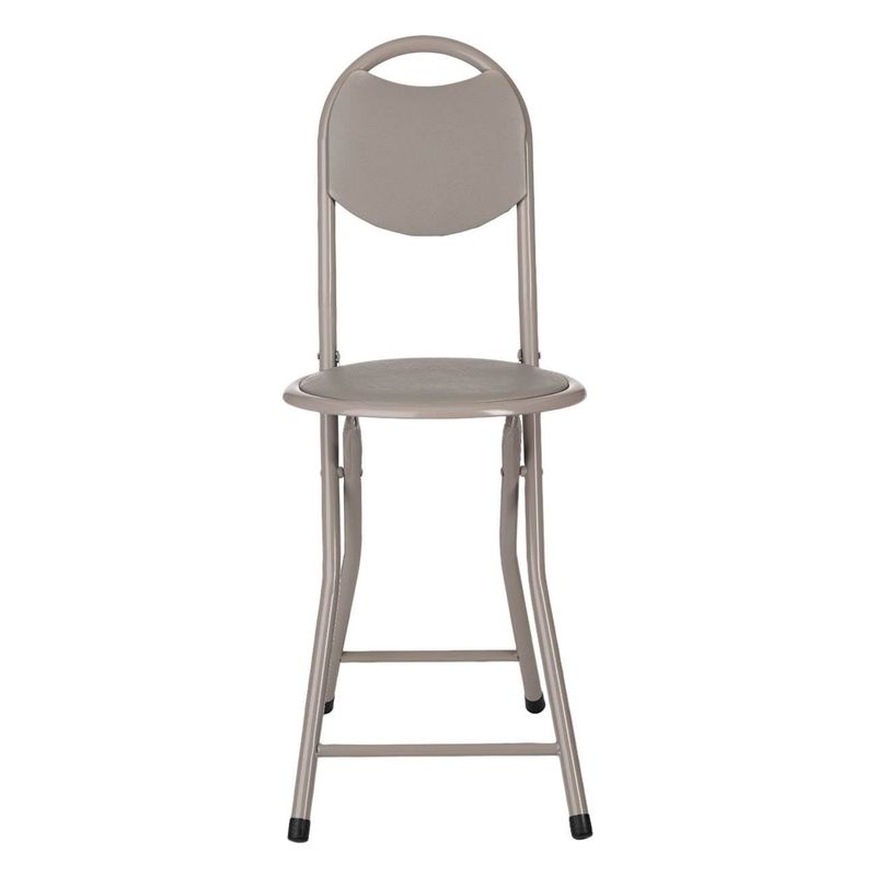 Casa si Gradina - Mobilier - Scaune si fotolii - Tabureti - Taburet pliabil cu spatar, metalic, taupe, 30x 44cm, inaltime spatar 74cm, greutate maxima 100kg - Infinity.ro