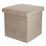 Casa si Gradina - Mobilier - Scaune si fotolii - Tabureti - Taburet depozitare pliabil, velvet taupe, 38 x 38 x 38 cm - Infinity.ro