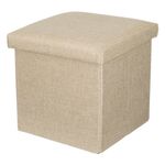Casa si Gradina - Mobilier - Scaune si fotolii - Tabureti - Taburet cu spatiu de depozitare, pliabil, material mdf si poliester, dimensiuni 30x 30x 30cm, culoare bej - Infinity.ro