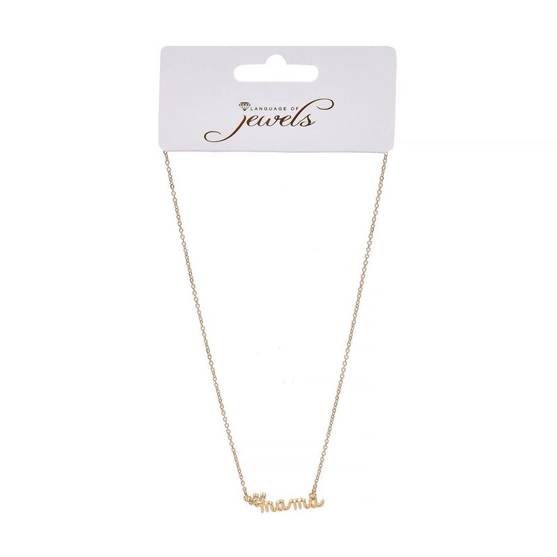 Fashion, accesorii si bijuterii - Femei - Bijuterii femei - Coliere femei - Colier language of jewels mama cu coroana, lant culoare aurie pentru femei - Infinity.ro