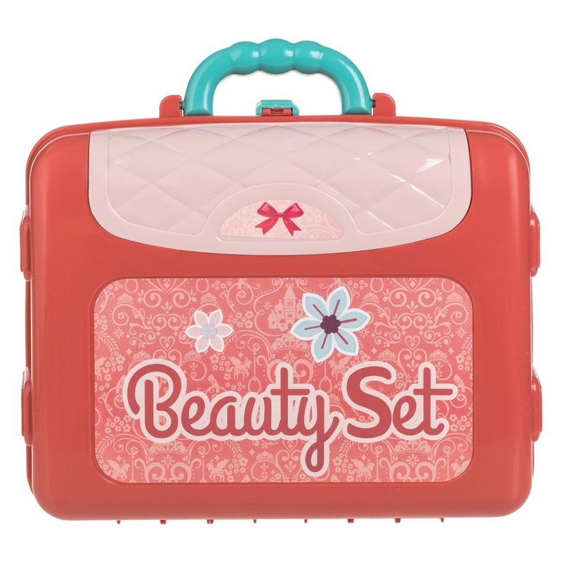 Jucarii, Copii si Bebe - Jucarii si jocuri - Jucarii de rol - Frumusete, bijuterii si accesorii fetite - Set frumusete pentru copii, beauty set, 14 piese, multicolor, 26 x 10x 20cm - Infinity.ro