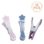 Market - Spalare si intretinere rufe - Uscatoare de rufe si accesorii - Carlige rufe, model floare, set 12 bucati, multicolor, plastic, maner softgrip - Infinity.ro