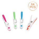 Market - Spalare si intretinere rufe - Uscatoare de rufe si accesorii - Carlige rufe, softgrip, 8cm, set 24 bucati, multicolor - Infinity.ro