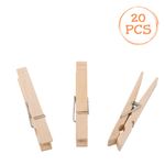 Market - Spalare si intretinere rufe - Uscatoare de rufe si accesorii - Carlige rufe lemn, set 20 bucati, lungime 8.5 cm, culoare naturala - Infinity.ro