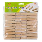 Market - Spalare si intretinere rufe - Uscatoare de rufe si accesorii - Set cleme rufe, lemn, model clasic, set 40 bucati, lungime 8.5 cm - Infinity.ro