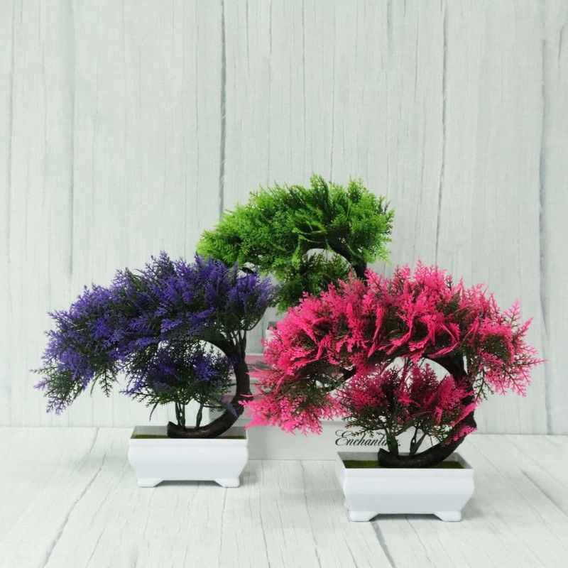 Casa si Gradina - Decoratiuni - Obiecte decorative - Plante artificiale - Bonsai decorativ artificial in ghiveci, Roz, 28 cm, MCT-18K99R - Infinity.ro