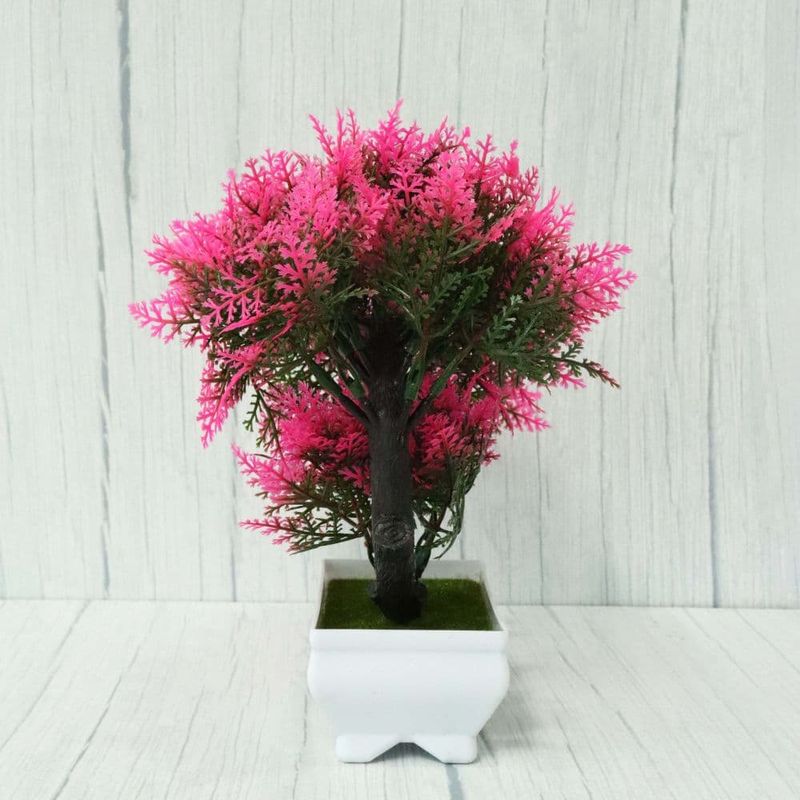 Casa si Gradina - Decoratiuni - Obiecte decorative - Plante artificiale - Bonsai decorativ artificial in ghiveci, Roz, 28 cm, MCT-18K99R - Infinity.ro