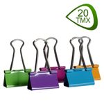 Carti si Birotica - Birotica - Accesorii de birou - Alte accesorii birou - Set clipsuri metalice, 19mm, multicolor, 20 bucati - Infinity.ro