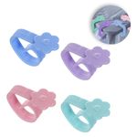 Carti si Birotica - Birotica - Accesorii de birou - Agrafe si capse - Clipsuri fata de masa, model floral, set 4 bucati, multicolor, plastic - Infinity.ro