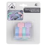 Carti si Birotica - Birotica - Accesorii de birou - Agrafe si capse - Clipsuri fata de masa, model floral, set 4 bucati, multicolor, plastic - Infinity.ro