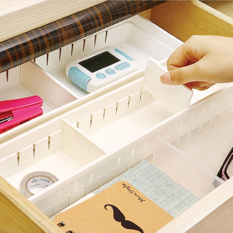 Casa si Gradina - Mobilier - Organizare si depozitare - Organizatoare pentru sertare si dulapuri - Organizator sertar, 2 compartimente, alb, plastic, dimensiuni 35 x 12 x 5cm - Infinity.ro