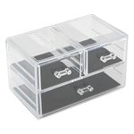 Casa si Gradina - Mobilier - Organizare si depozitare - Cutii depozitare - Organizator cosmetice, acrilic, transparent, 3 compartimente, dimensiuni 23.5 x 13.5 x 14 cm - Infinity.ro