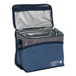 Sport si Outdoor - Camping - Bucatarie de camping - Cutii si genti frigorifice - Geanta izoterma albastru antracit, capacitate 9l, 26 x 16 x 21cm, cu maner si fermoar - Infinity.ro