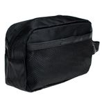 Ingrijire personala si Cosmetice - Machiaj - Portfarduri si genti cosmetice - Geanta cosmetice, model unisex, negru, 25 x 9 x 16cm, buzunar exterior plasa, poliester - Infinity.ro