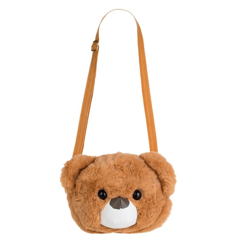 Fashion, accesorii si bijuterii - Copii - Accesorii copii - Genti si rucsacuri copii - Geanta crossbody, model ursulet, material poliester, culoare maro, dimensiuni 25 x 10x 19cm, avertisment asfixiere - Infinity.ro