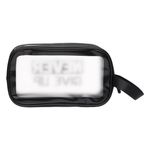 Ingrijire personala si Cosmetice - Machiaj - Portfarduri si genti cosmetice - Geanta cosmetice never give up, dimensiuni 24 x 9 x 15 cm, culori transparent negru - Infinity.ro
