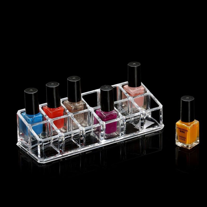 Ingrijire personala si Cosmetice - Machiaj - Portfarduri si genti cosmetice - Suport organizator oja, acrilic, 12 compartimente, 17 x 7 x 3 cm, transparent - Infinity.ro