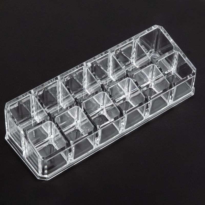 Ingrijire personala si Cosmetice - Machiaj - Portfarduri si genti cosmetice - Suport organizator oja, acrilic, 12 compartimente, 17 x 7 x 3 cm, transparent - Infinity.ro