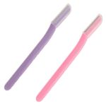 Ingrijire personala si Cosmetice - Aparate & accesorii ingrijire personala - Aparate de ras si tuns - Aparate de ras clasice - Set aparat de ras sprancene, 15cm, 2 bucati, culori roz si lila, protectie plastic - Infinity.ro