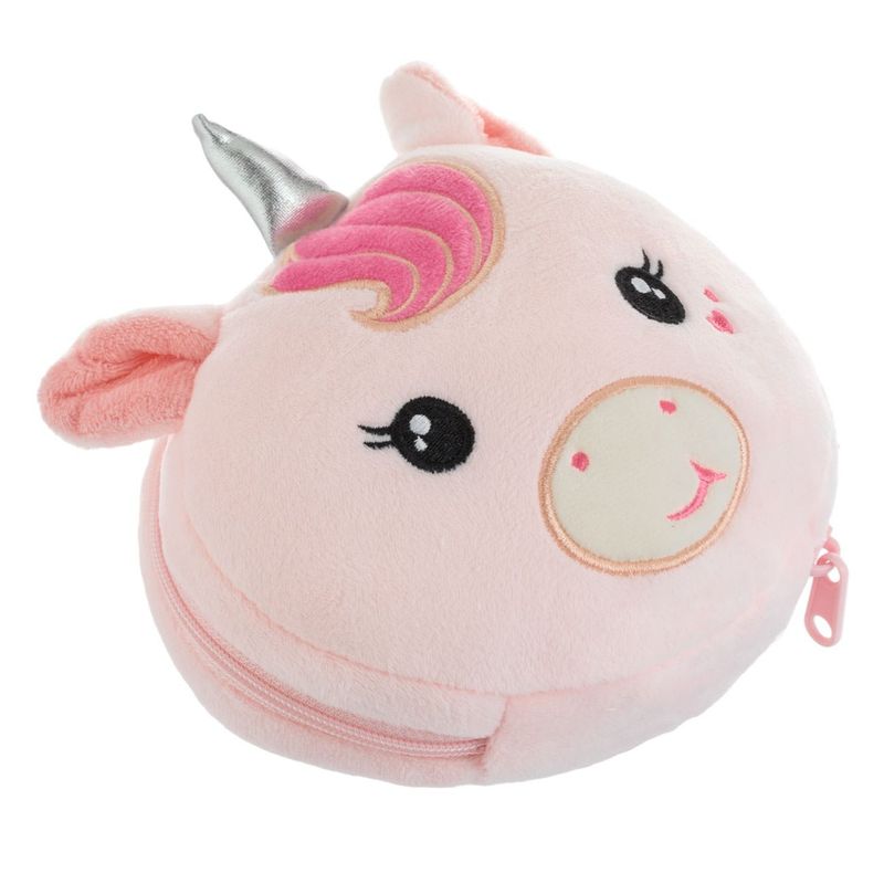 Sport si Outdoor - Articole de voiaj - Accesorii articole de voiaj - Set perna de calatorie si masca de somn, forma unicorn, roz - Infinity.ro