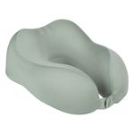 Sport si Outdoor - Articole de voiaj - Accesorii articole de voiaj - Perna calatorie, anatomica, memory foam, fermoar detasabil, culoare gri taupe, dimensiuni 27 x 23 x 13 cm - Infinity.ro