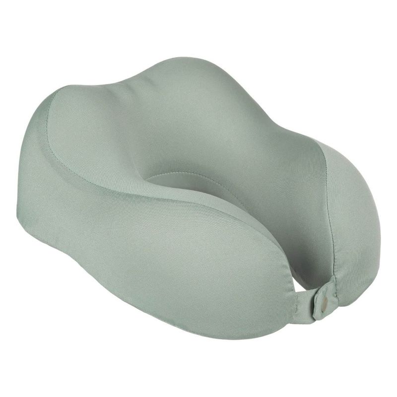 Sport si Outdoor - Articole de voiaj - Accesorii articole de voiaj - Perna calatorie, anatomica, memory foam, fermoar detasabil, culoare gri taupe, dimensiuni 27 x 23 x 13 cm - Infinity.ro