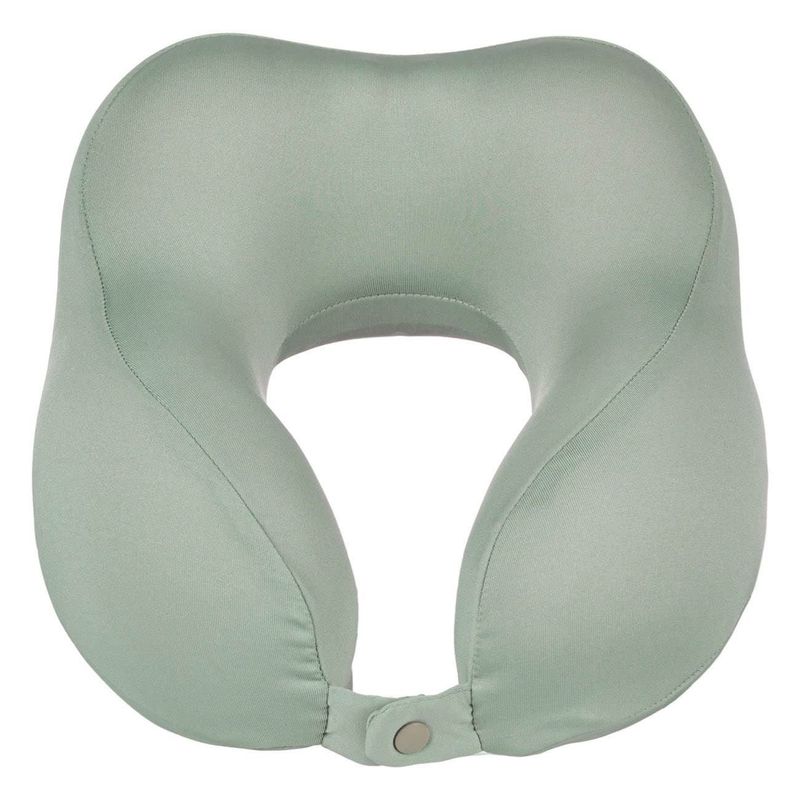 Sport si Outdoor - Articole de voiaj - Accesorii articole de voiaj - Perna calatorie, anatomica, memory foam, fermoar detasabil, culoare gri taupe, dimensiuni 27 x 23 x 13 cm - Infinity.ro