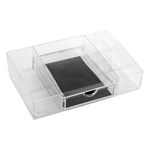 Ingrijire personala si Cosmetice - Machiaj - Portfarduri si genti cosmetice - Suport acrilic cosmetice, transparent, 33 x 21 x 9cm, 7 compartimente, sertar anti-alunecare - Infinity.ro