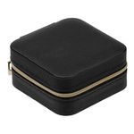 Fashion, accesorii si bijuterii - Femei - Bijuterii femei - Cutii bijuterii - Cutie organizator bijuterii, model fermoar, compartimente multiple, culoare negru, dimensiuni 10x 10x 5cm - Infinity.ro